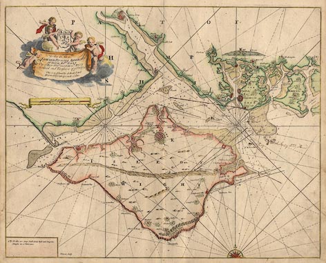 chart of Hampshire coast, Collins 1693
