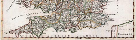 Map of the south of England by Robert Morden 1695
